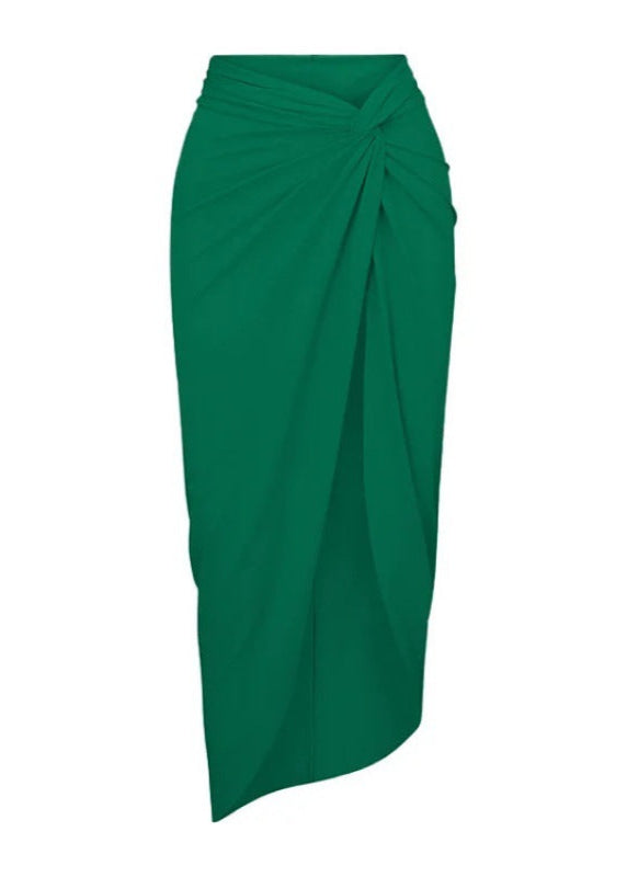 Emerald Shape - StructuRed One-Piece Swimsuit with Belt & Sarong