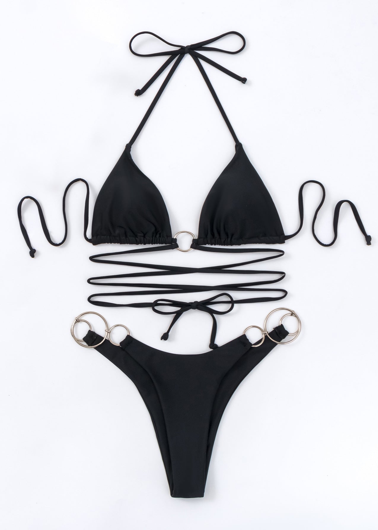 Black Elegance Strappy One-Piece Swimsuit