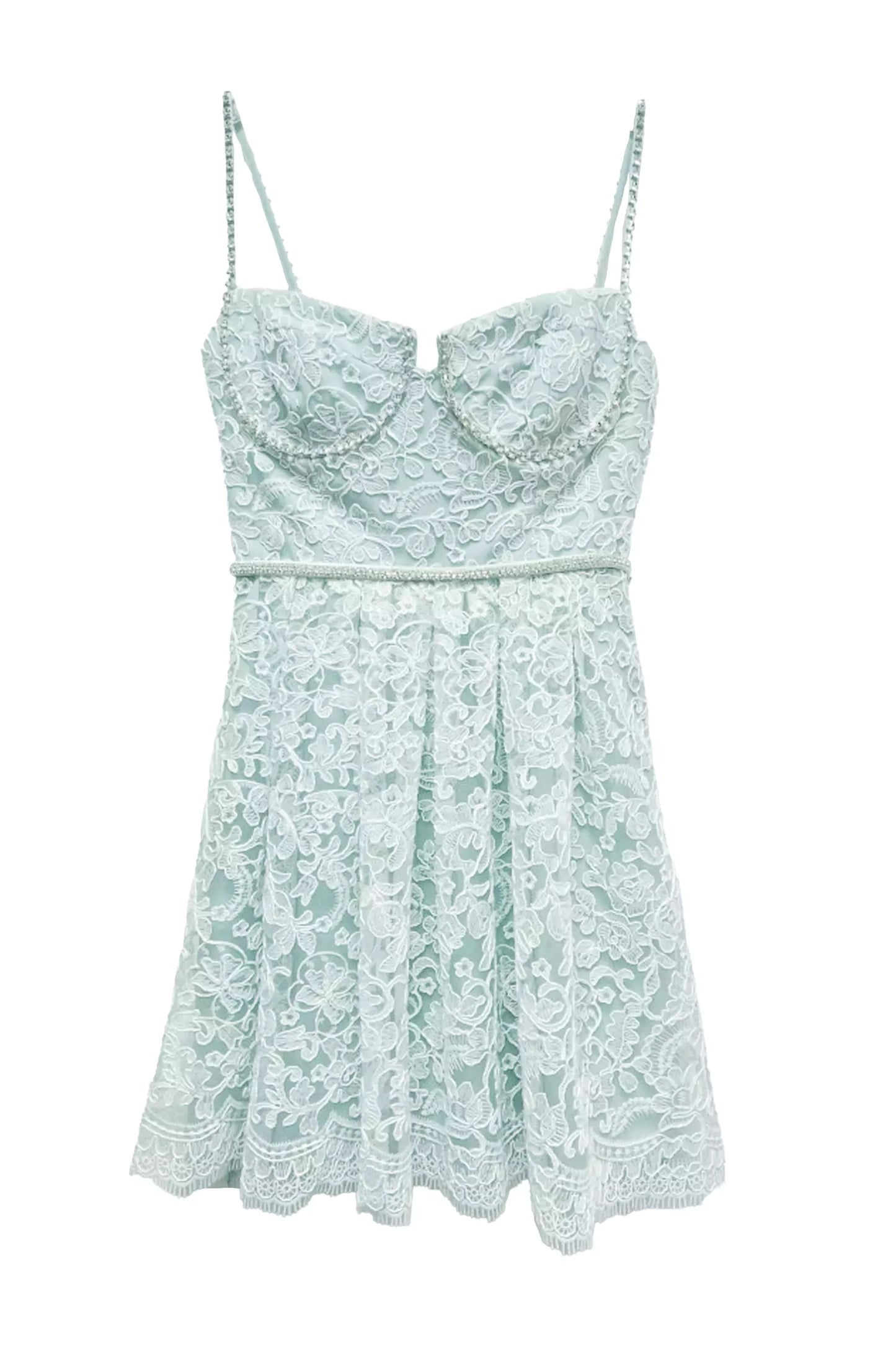 Ellison Green Lace Mini Dress