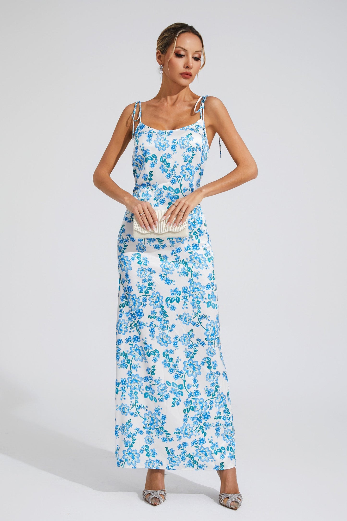 Clarence Blue Floral Slip Dress