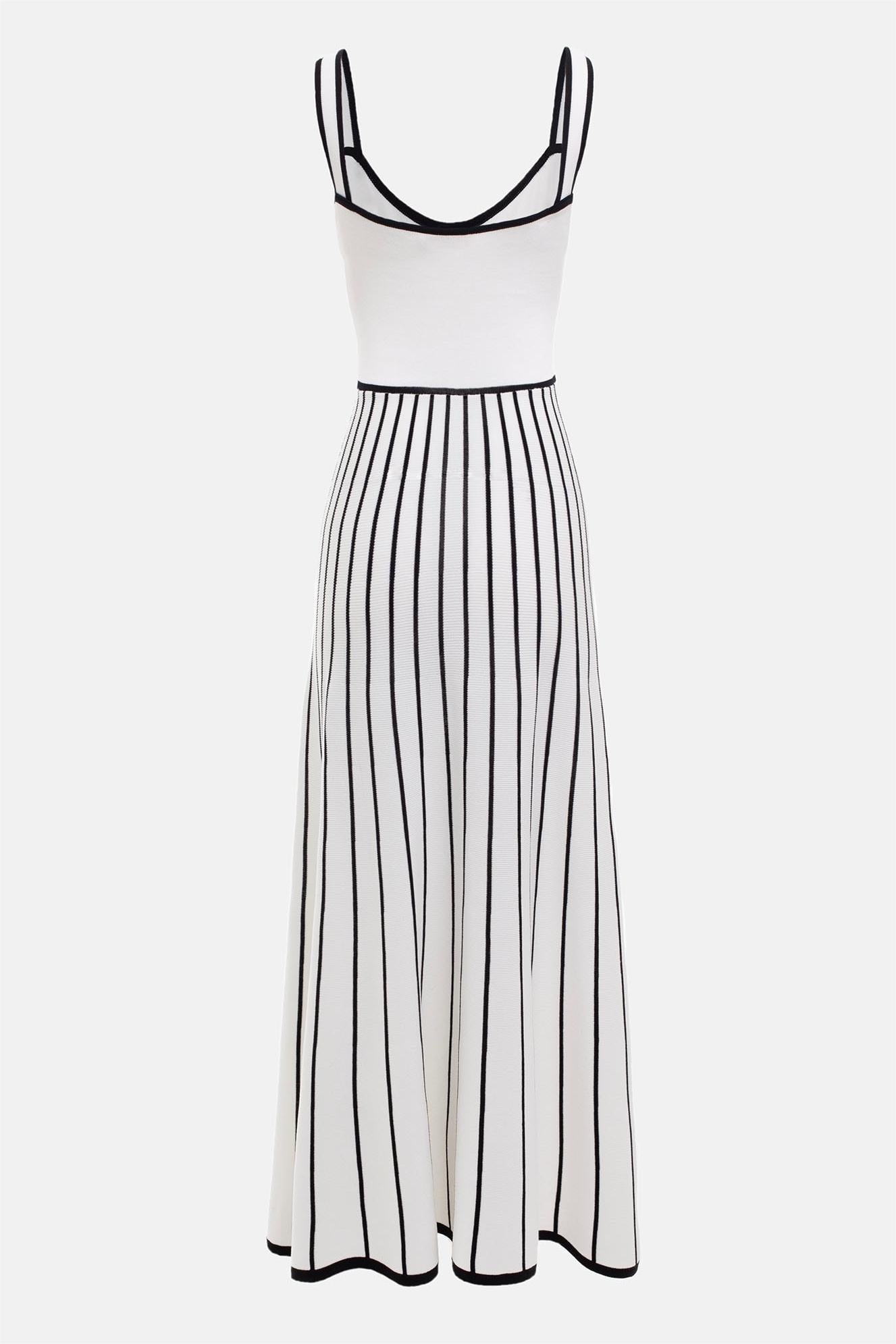Jersey Stripe Sleeveless Midi Dress