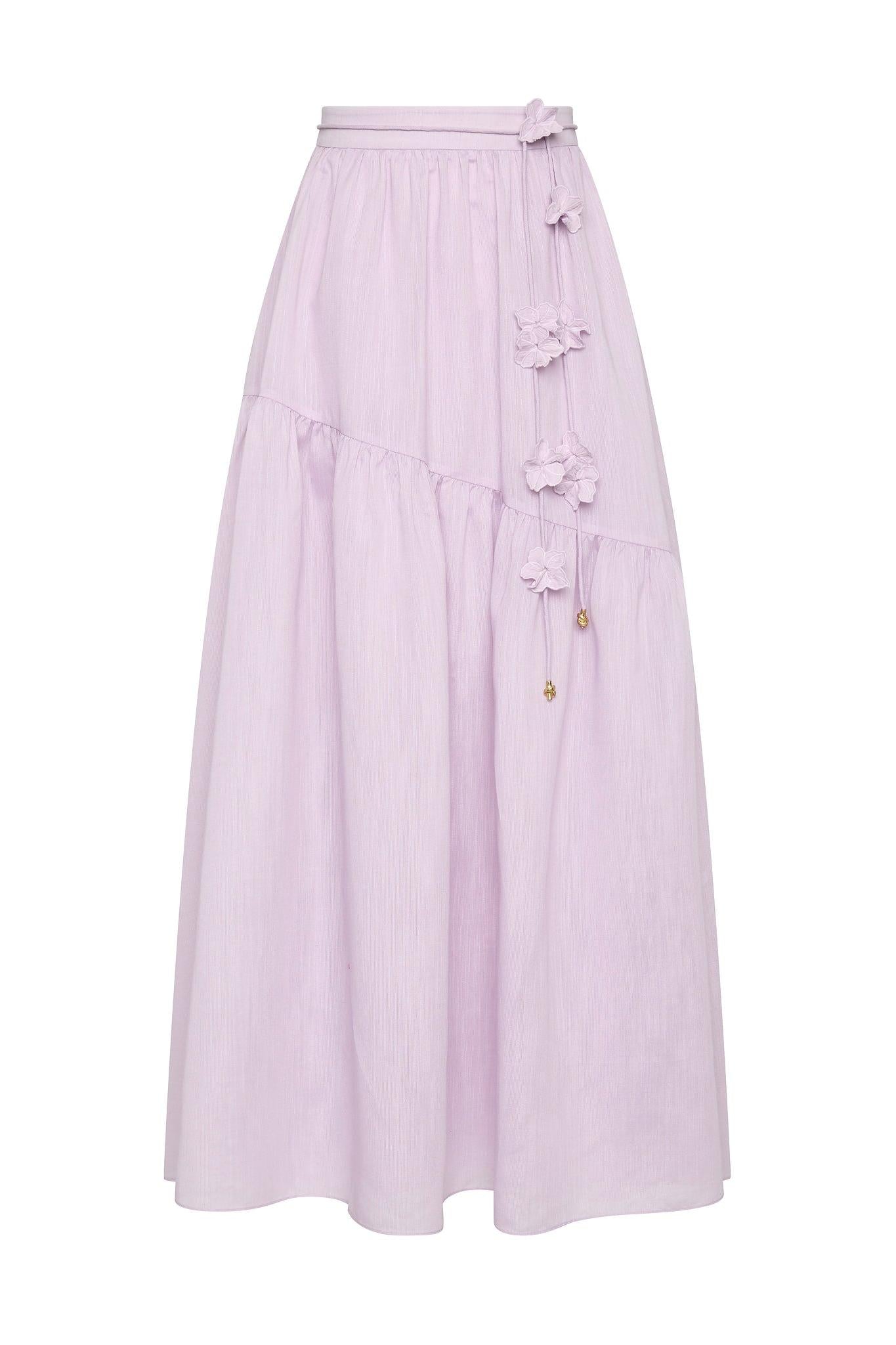 Embroidered Sleeveless Mini Top & High Waist Maxi Skirt Set