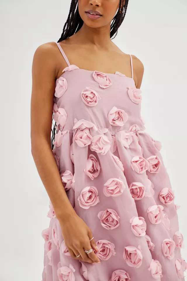 3D Flower Sleeveless Backless Maxi Dress