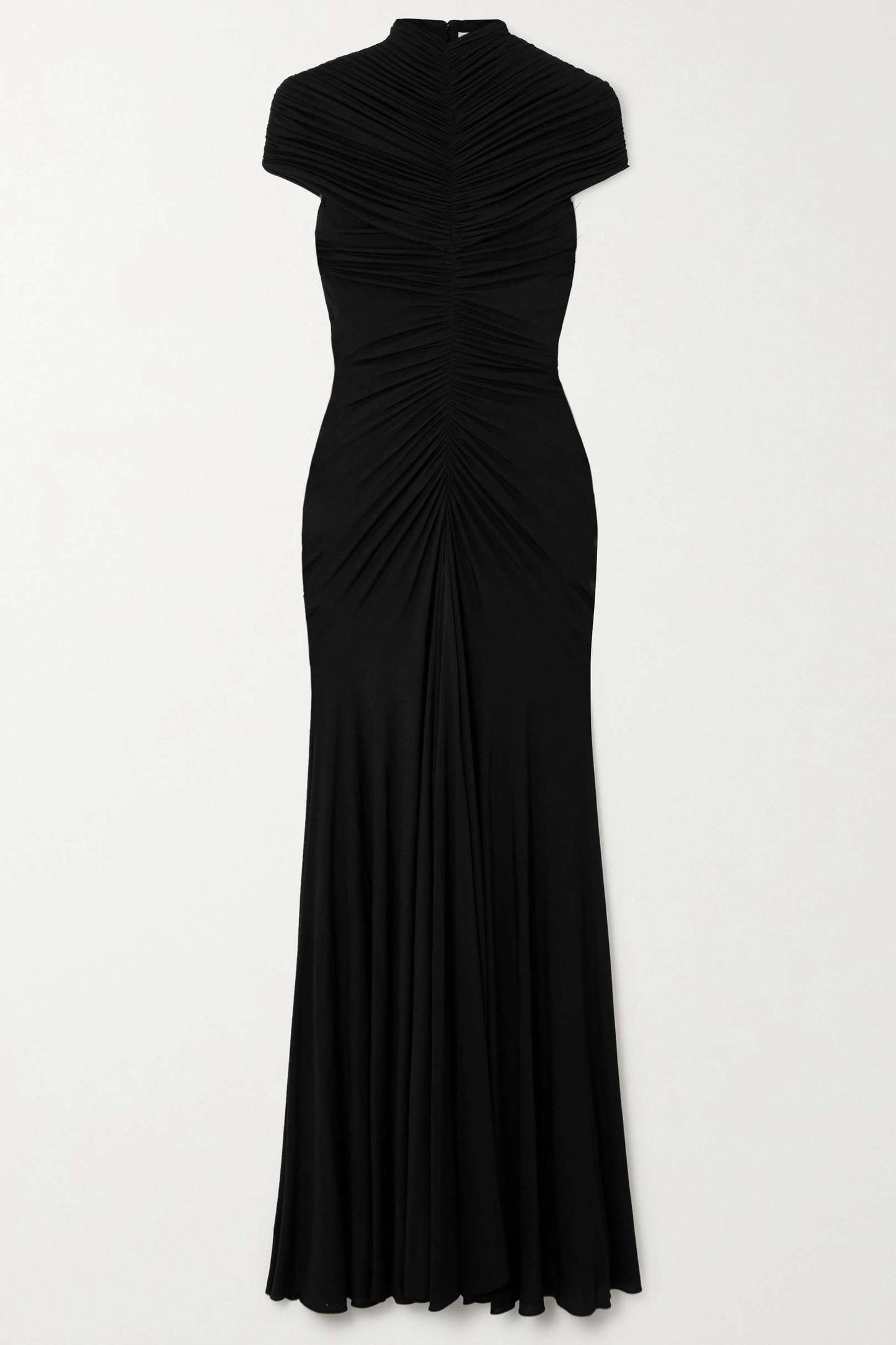 Jersey Gathering High Neck Maxi Dress