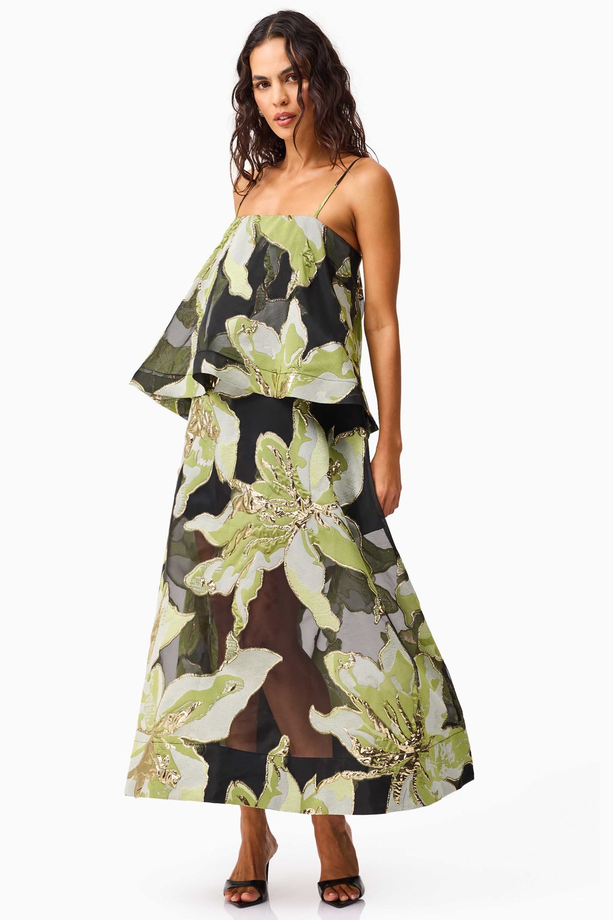 Jacquard Luxury Slip Midi Dress