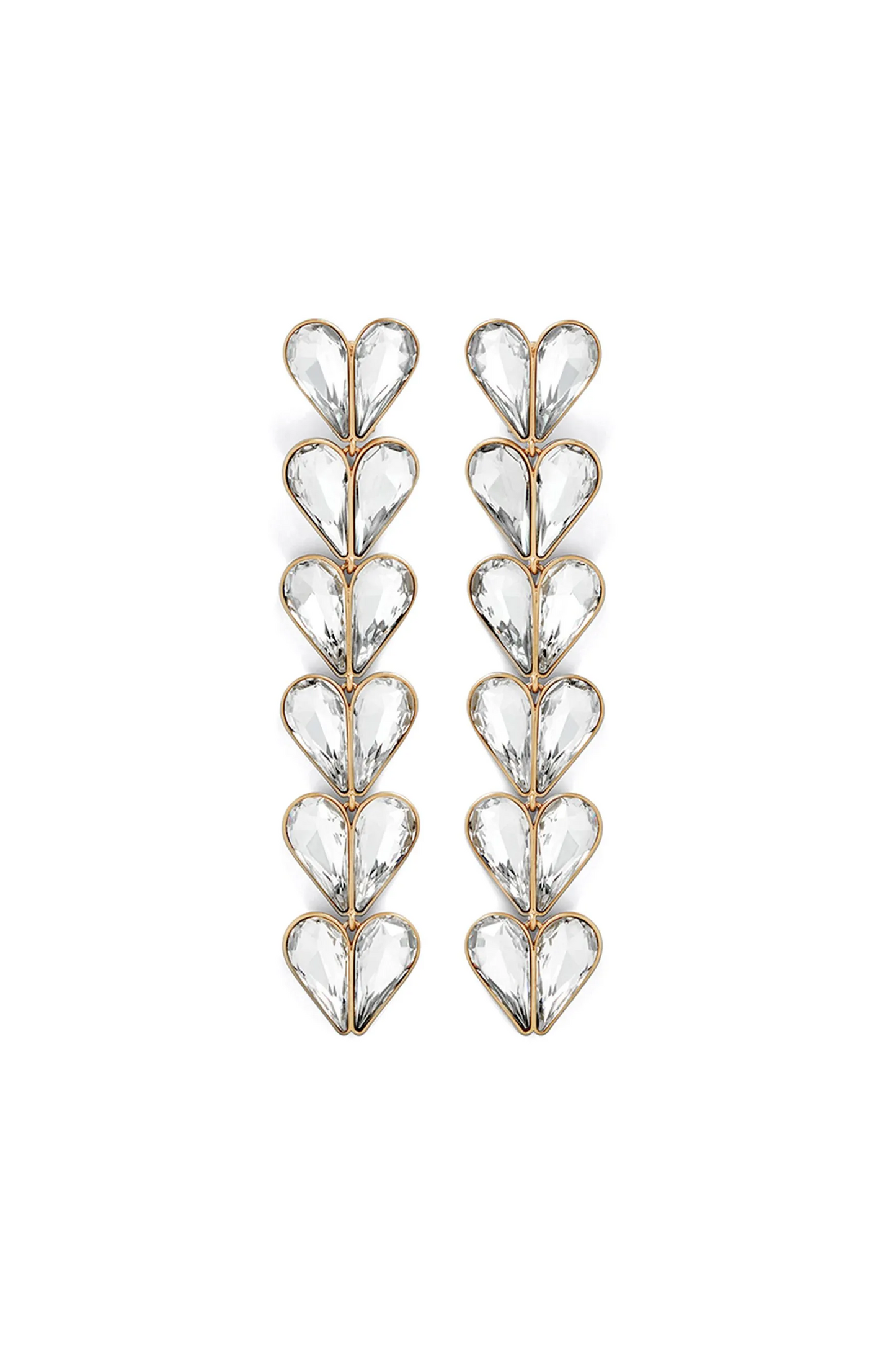 Heart Shape Rhinestone Drop Earrings