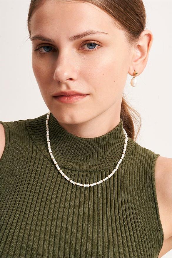 Natural Pearl Bamboo Necklace