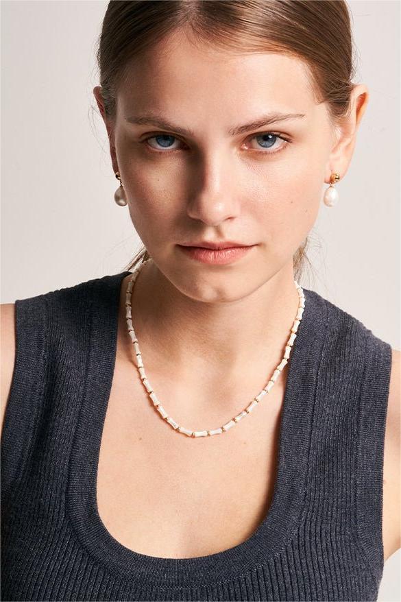 Natural Pearl Bamboo Necklace