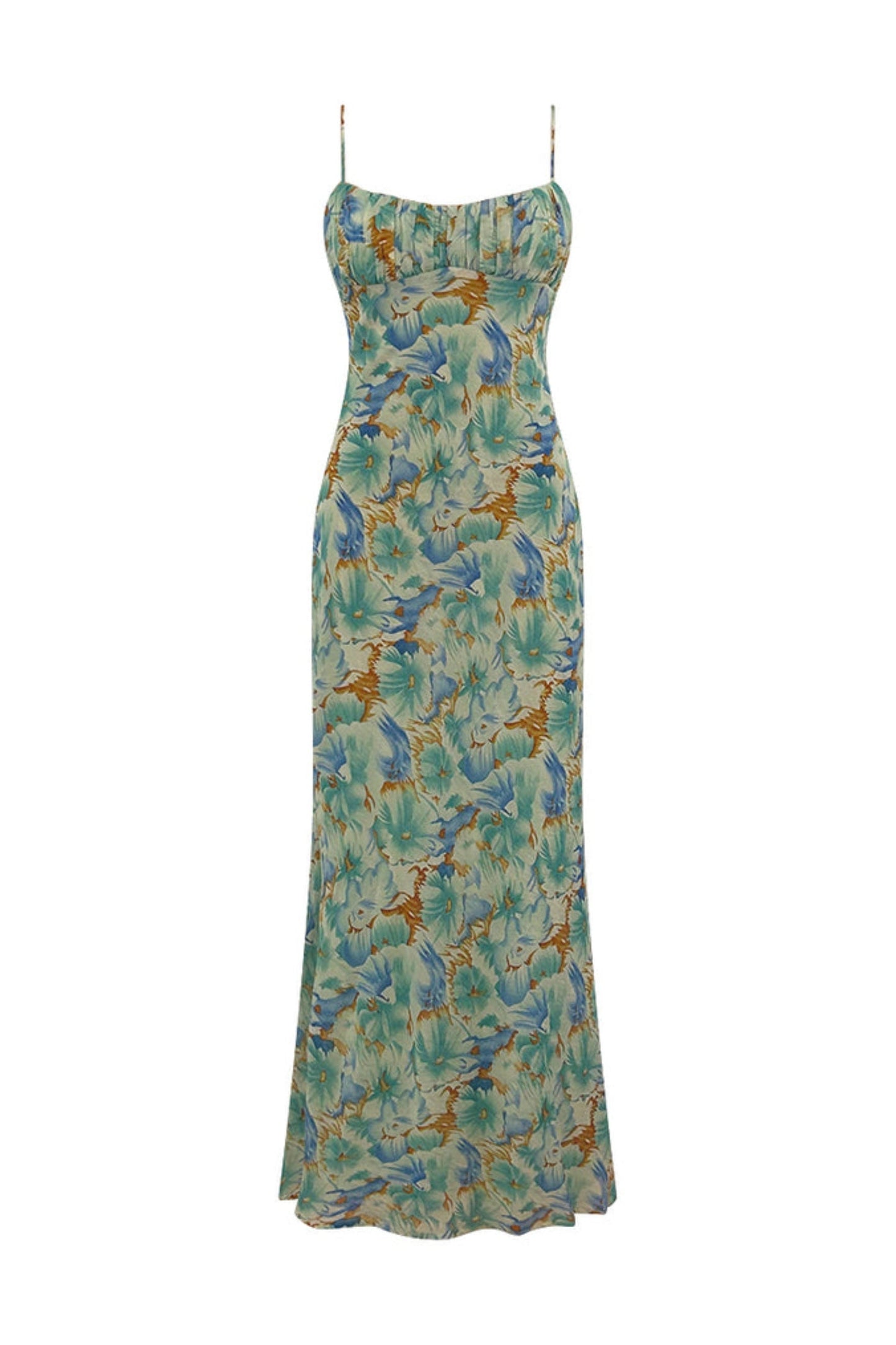 Floral Backless Lace Up Maxi Dress