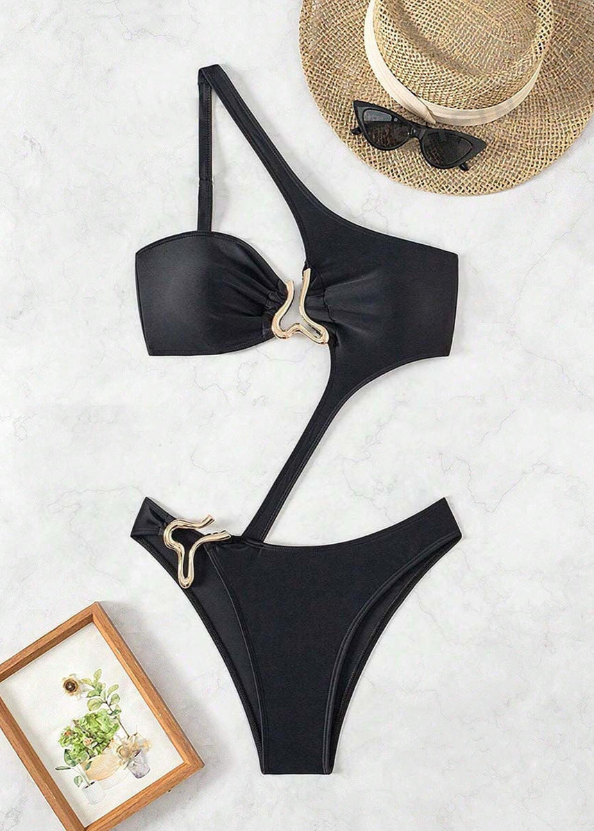 Luxe Asymmetrical Cutout One-Piece Swimsuit