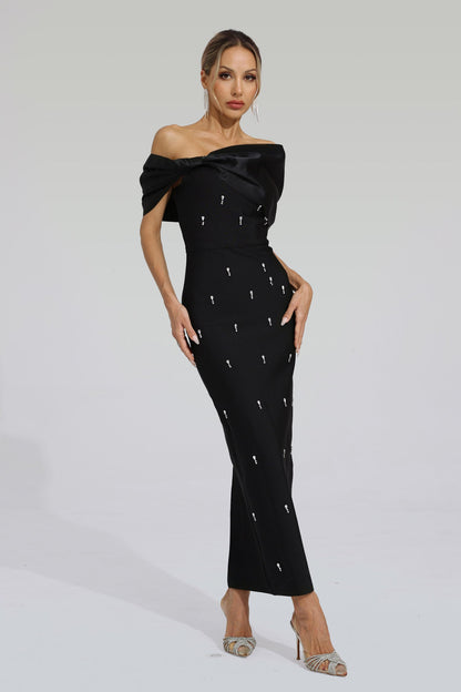 Maurice Black Diamond Bandage Dress