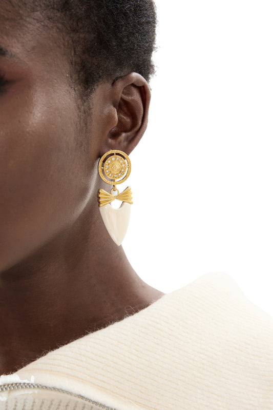 18K Gold Plated Heart Shape Drop Earrings