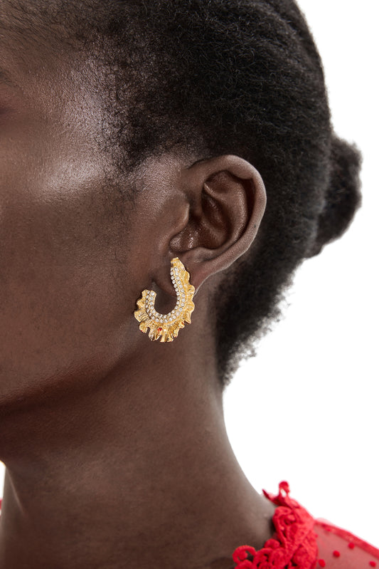 Irregular Shape Diamond Stud Earrings