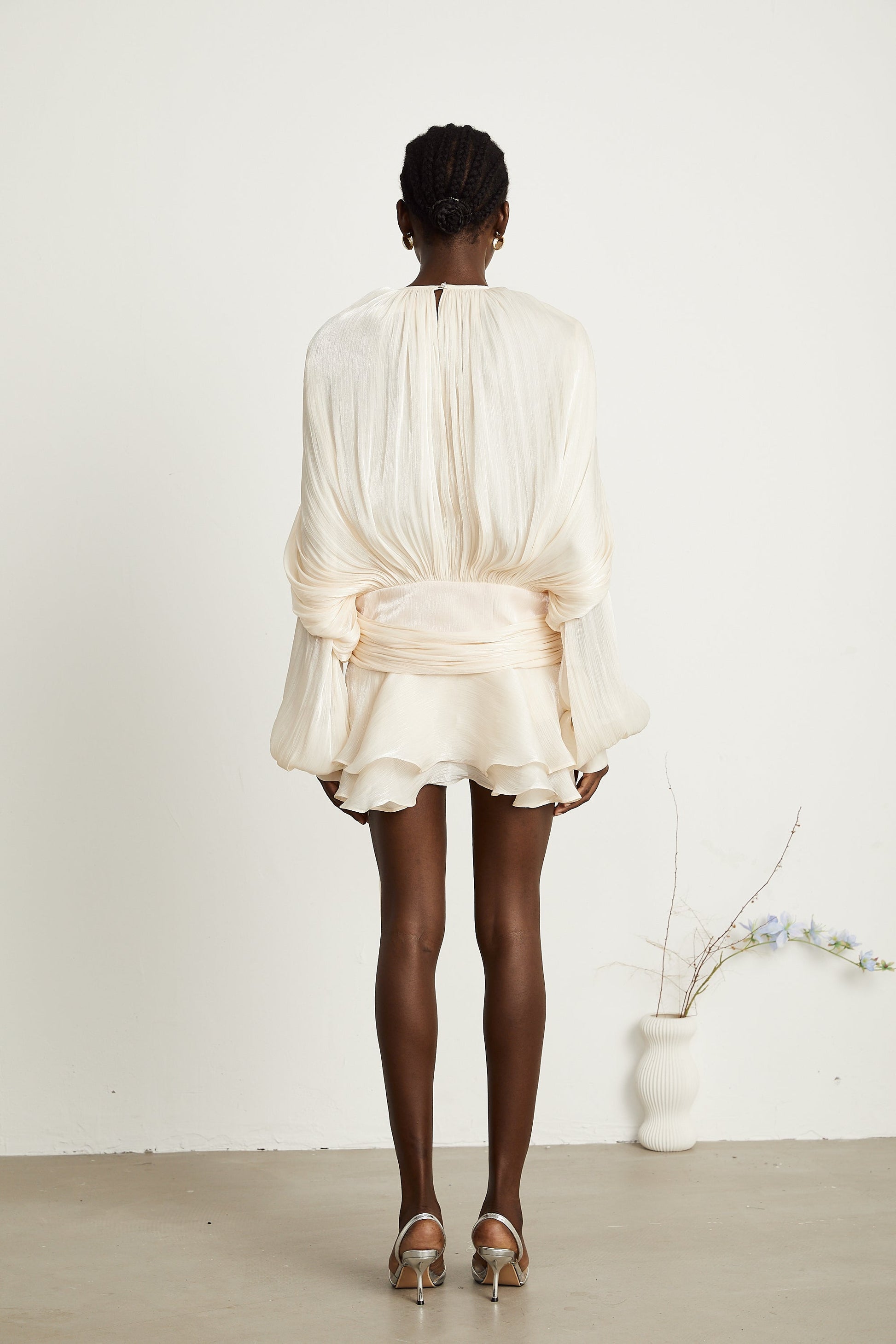 fully pleated ruffled mini dress Pleated Layered Ruffle Sleeveless Mini Dress Confident Peaches