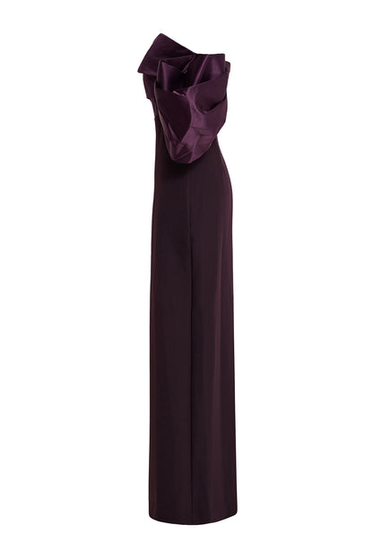 Satin Splicing Off-Shoulder Midi Dress