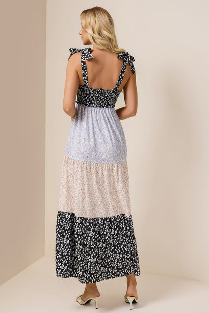 Floral Smock Frill Midi Dress