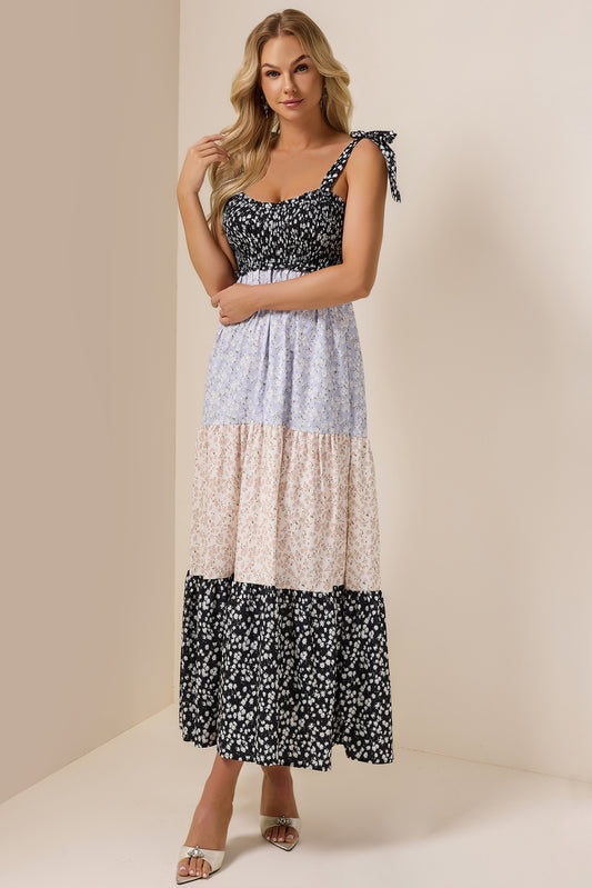 Floral Smock Frill Midi Dress