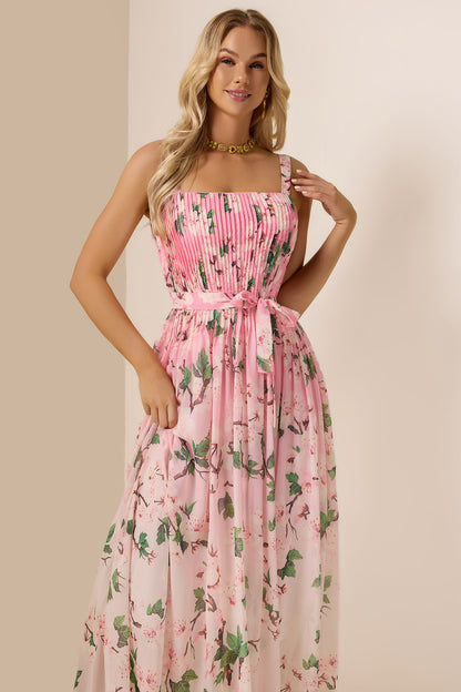 Floral Gradient Color Sleeveless Maxi Dress