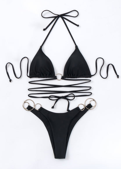 Black Elegance Strappy One-Piece Swimsuit