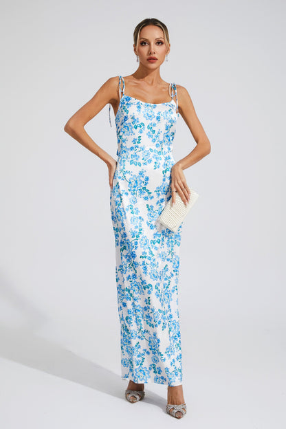 Clarence Blue Floral Slip Dress