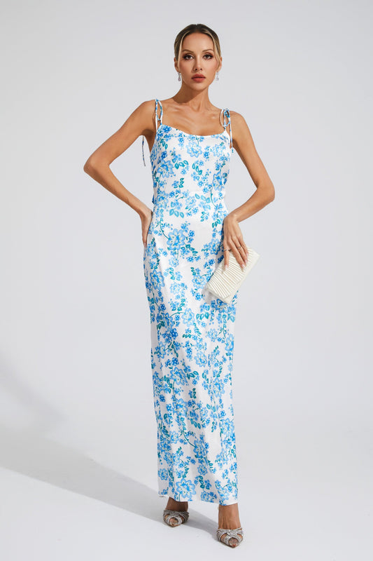 Clarence Blue Floral Slip Dress