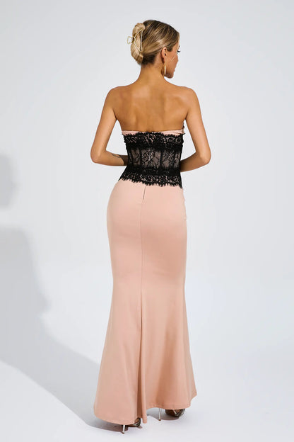 Conrad Apricot Off Shoulder Bandage Dress