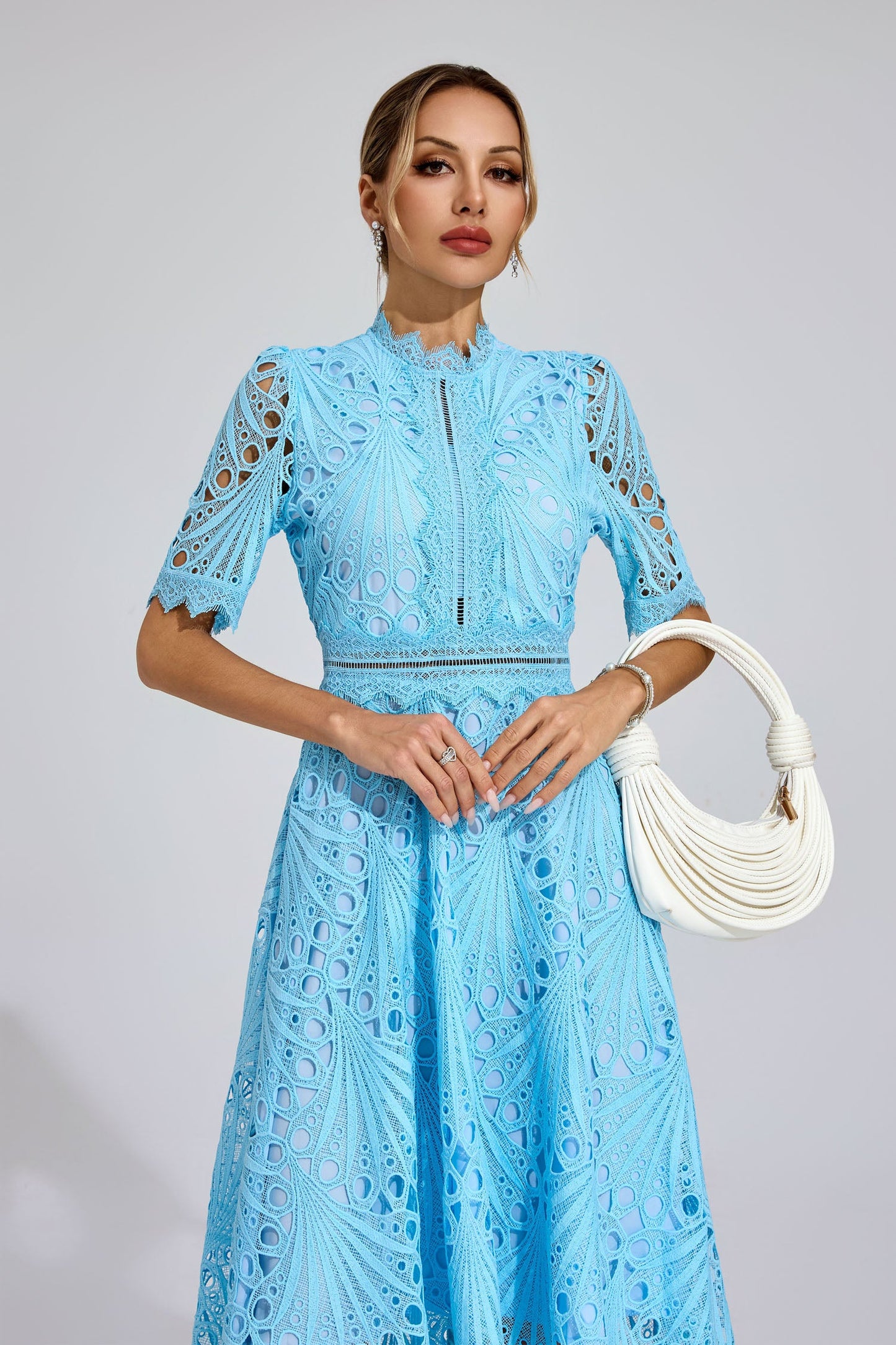 Freeman Blue Cut Out Midi Dress