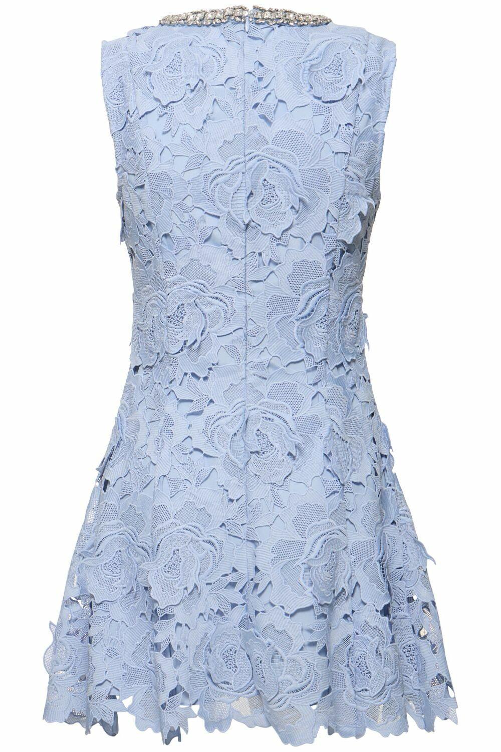 Lace Rhinestone Sleeveless Mini Dress