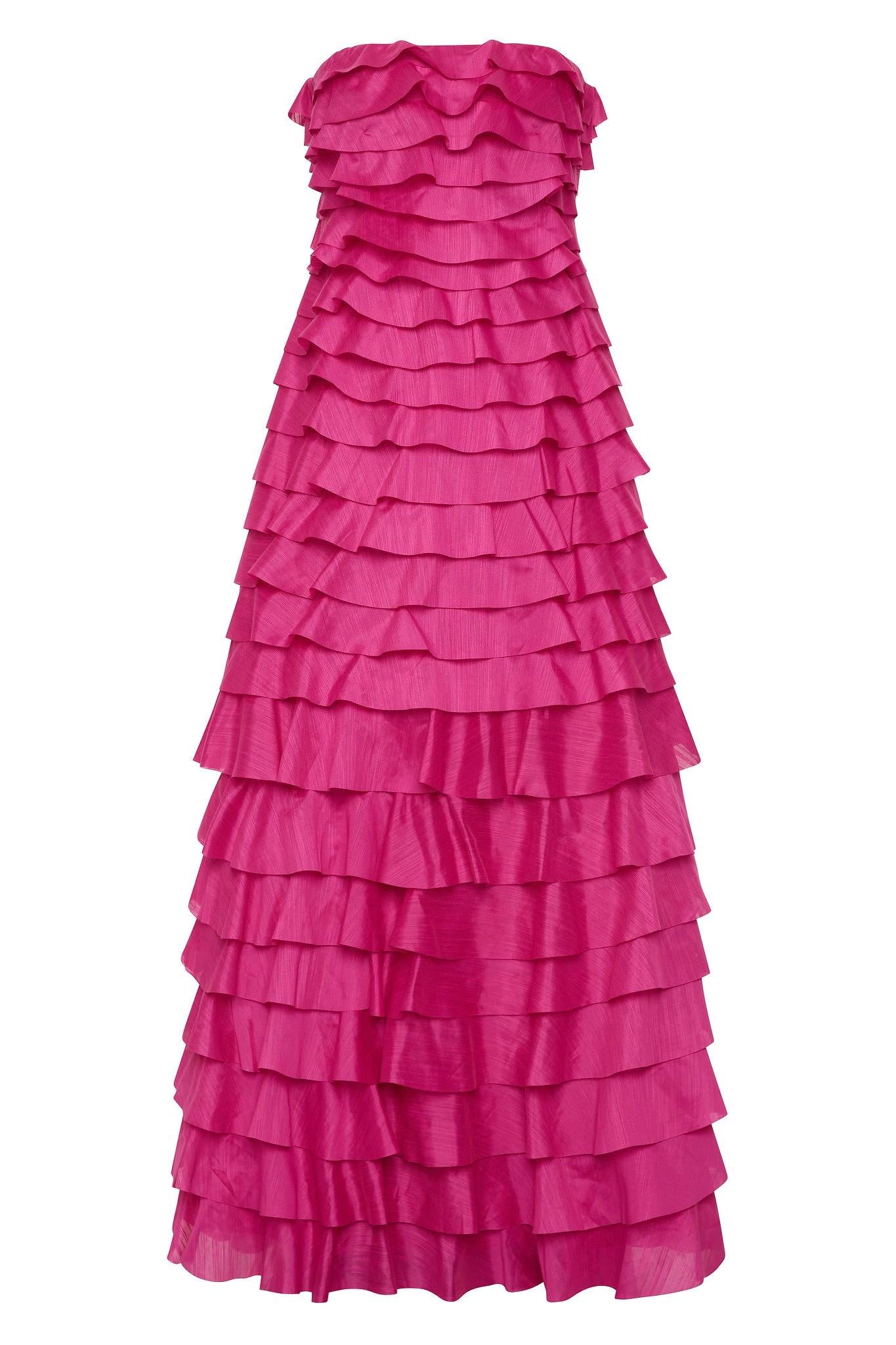 Solid Ruffle Off-Shoulder Maxi Dress