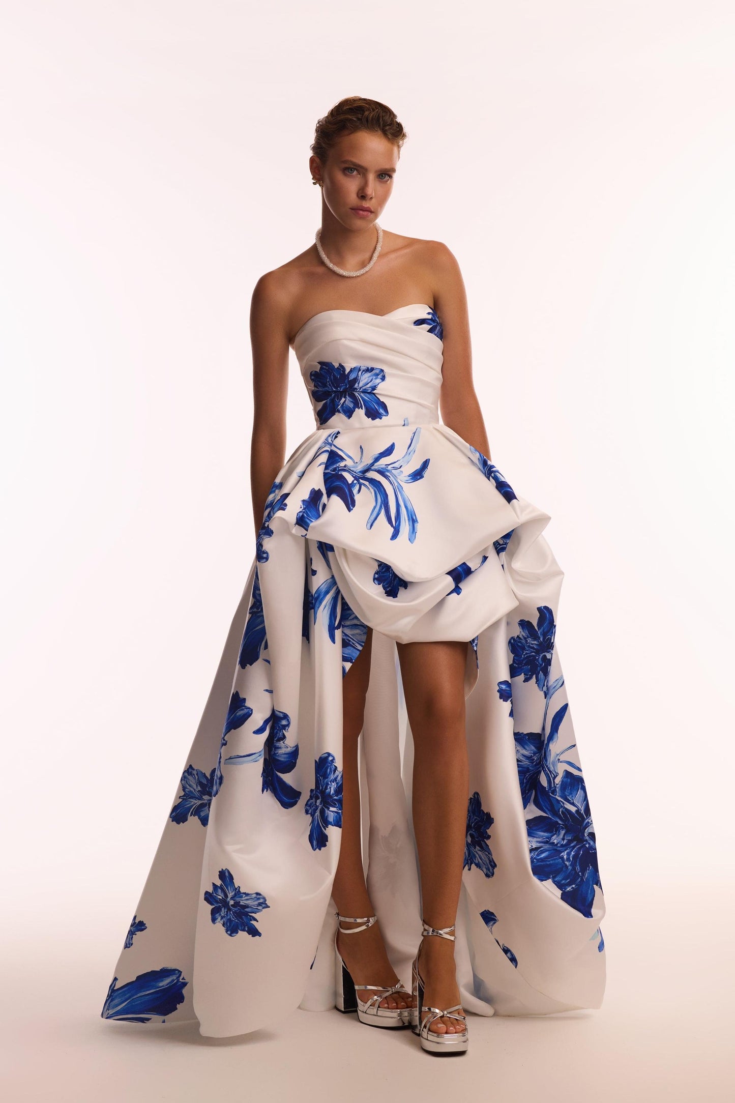 Floral Off-Shoulder Pleated Maxi Dress