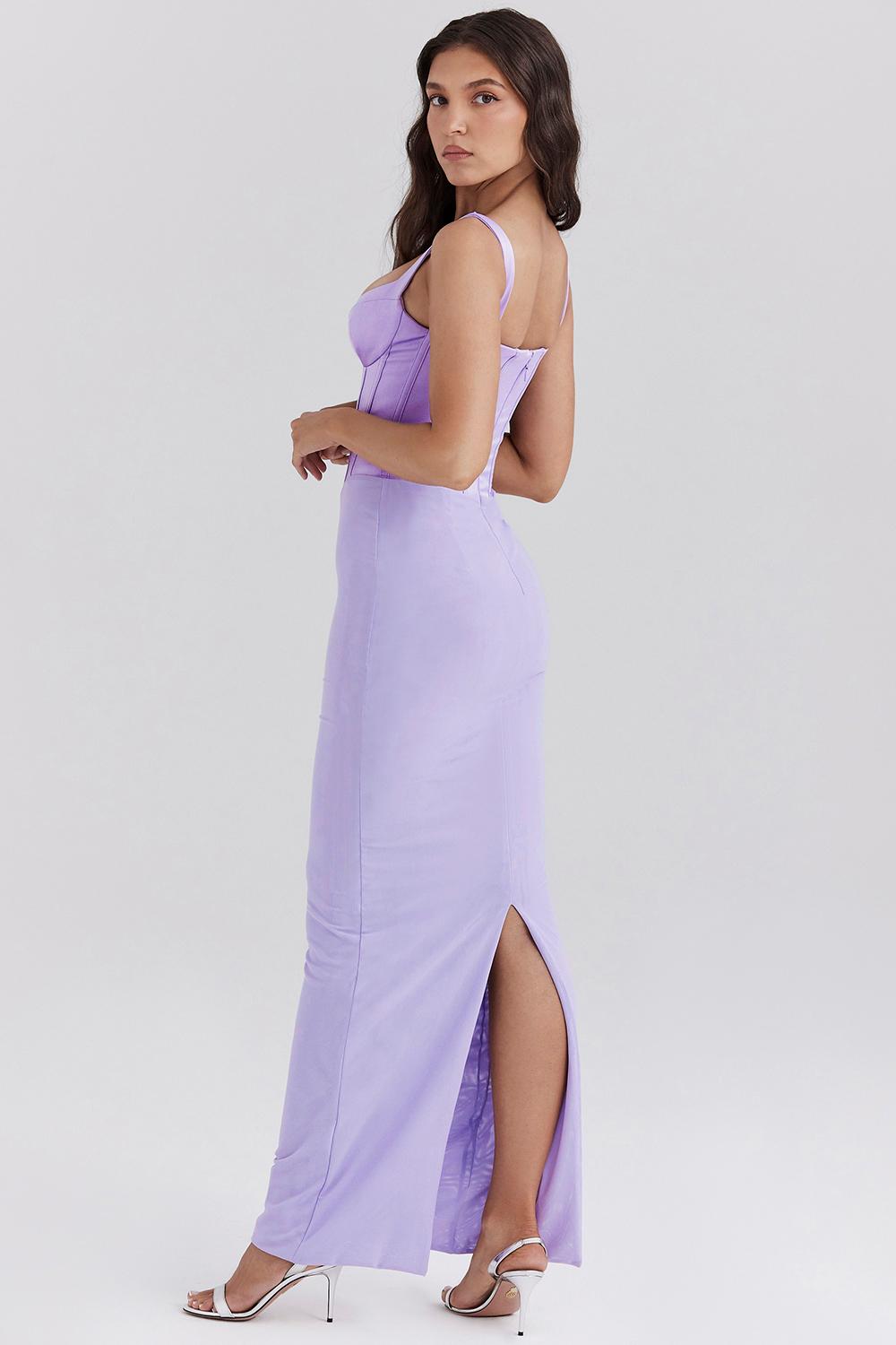 Solid Splicing Sleeveless Maxi Dress