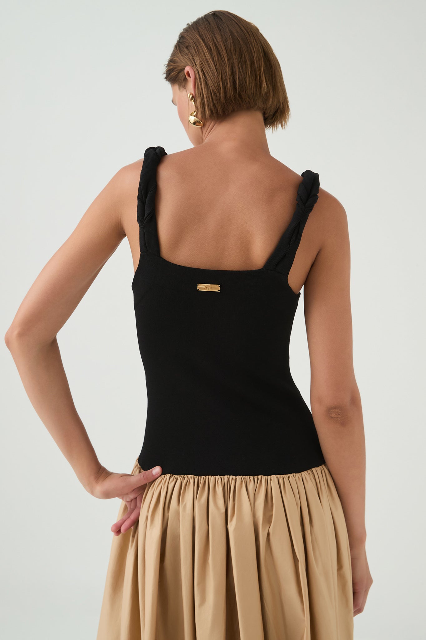 Metal Embellishment Sleeveless Midi Dress