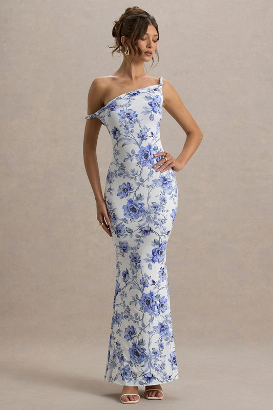 Floral Knotted Off-Shoulder Maxi Dress