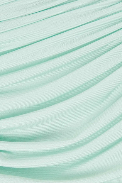 Jersey Gathering High Neck Maxi Dress