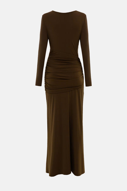 Jersey Gathering Knotted Maxi Dress