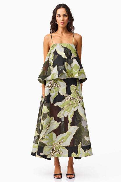 Jacquard Luxury Slip Midi Dress