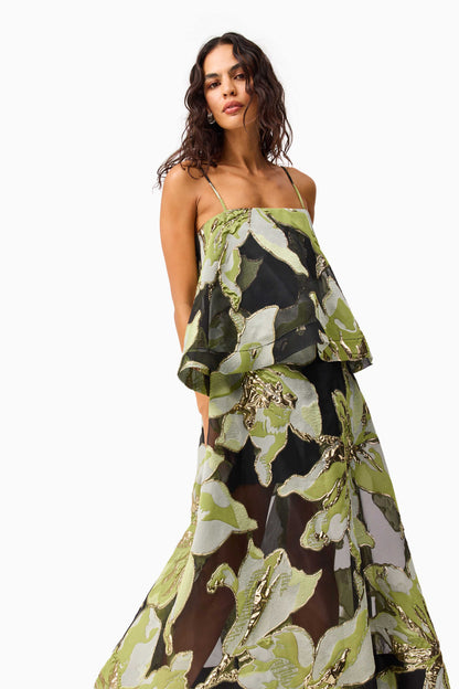 Jacquard Luxury Slip Midi Dress
