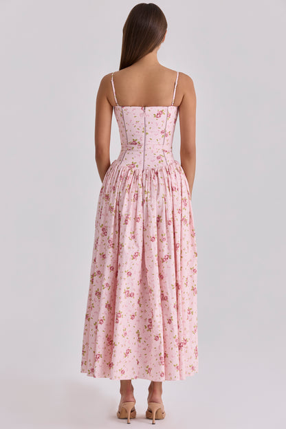 Floral Gathering Slip Midi Dress