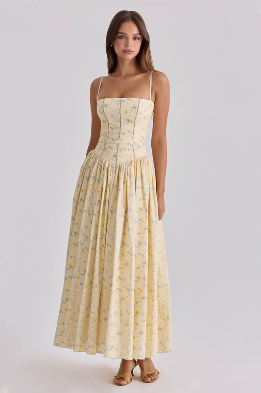 Floral Gathering Slip Midi Dress