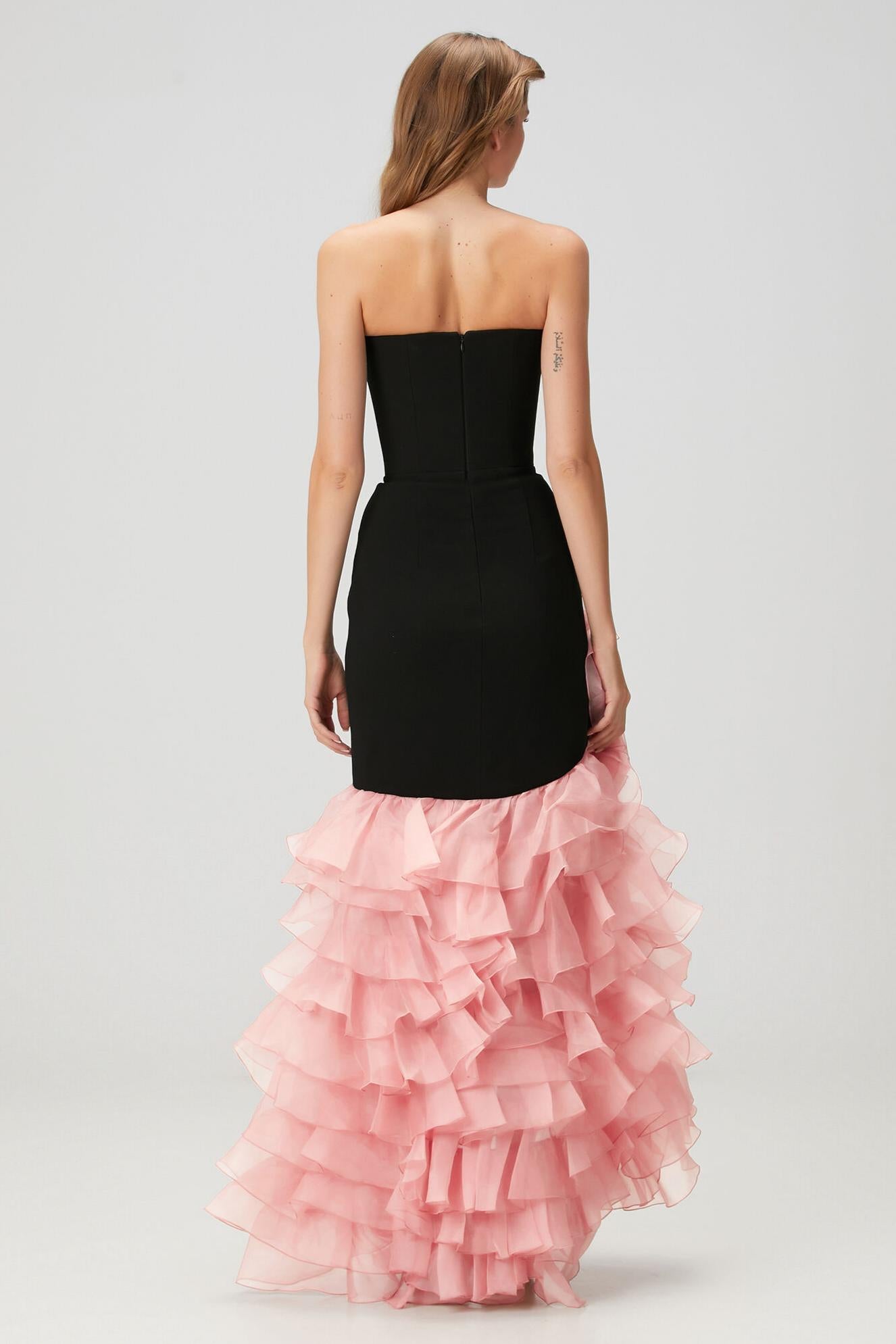 Off Shoulder 3D Flower Ruffle Maxi Dress