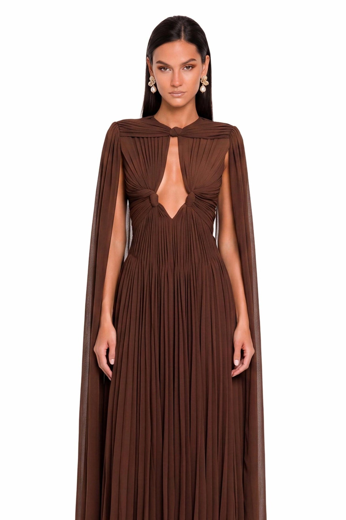 Cut Out Cape Maxi Dress