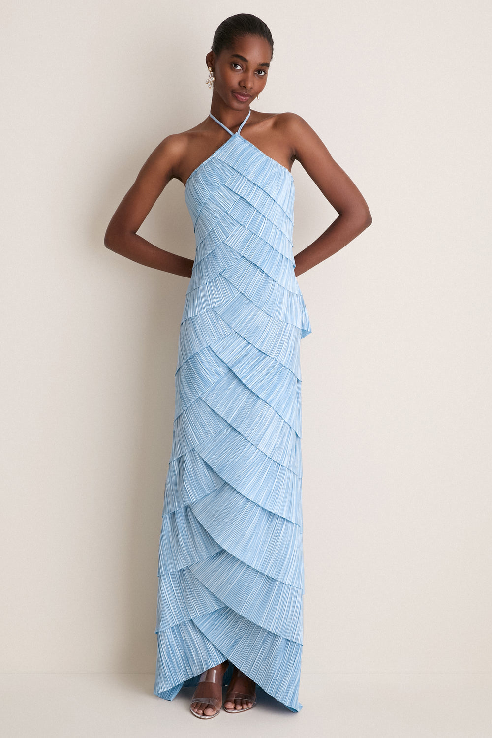 Sleeveless Backless Halter Neck Maxi Dress