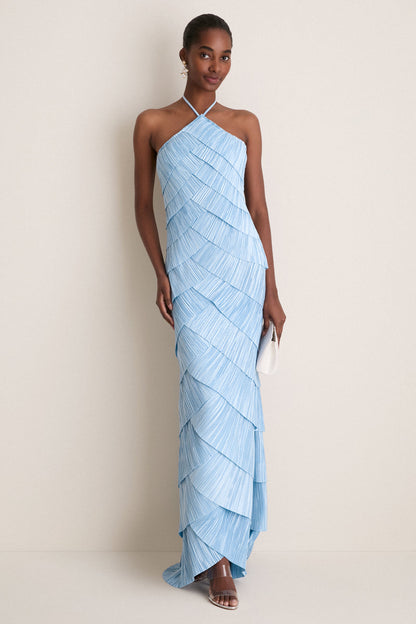 Sleeveless Backless Halter Neck Maxi Dress