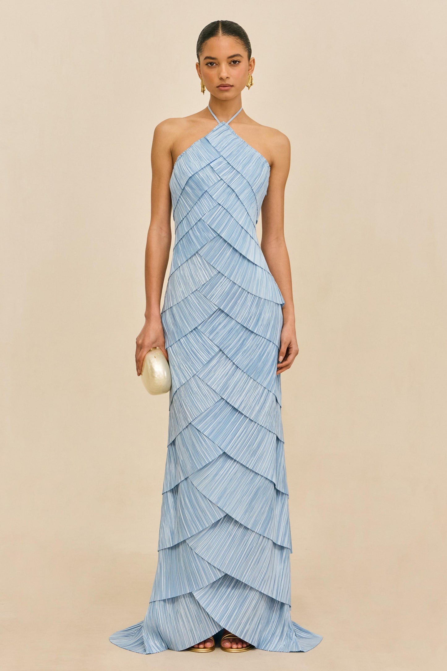 Sleeveless Backless Halter Neck Maxi Dress