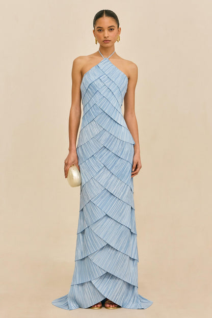 Sleeveless Backless Halter Neck Maxi Dress