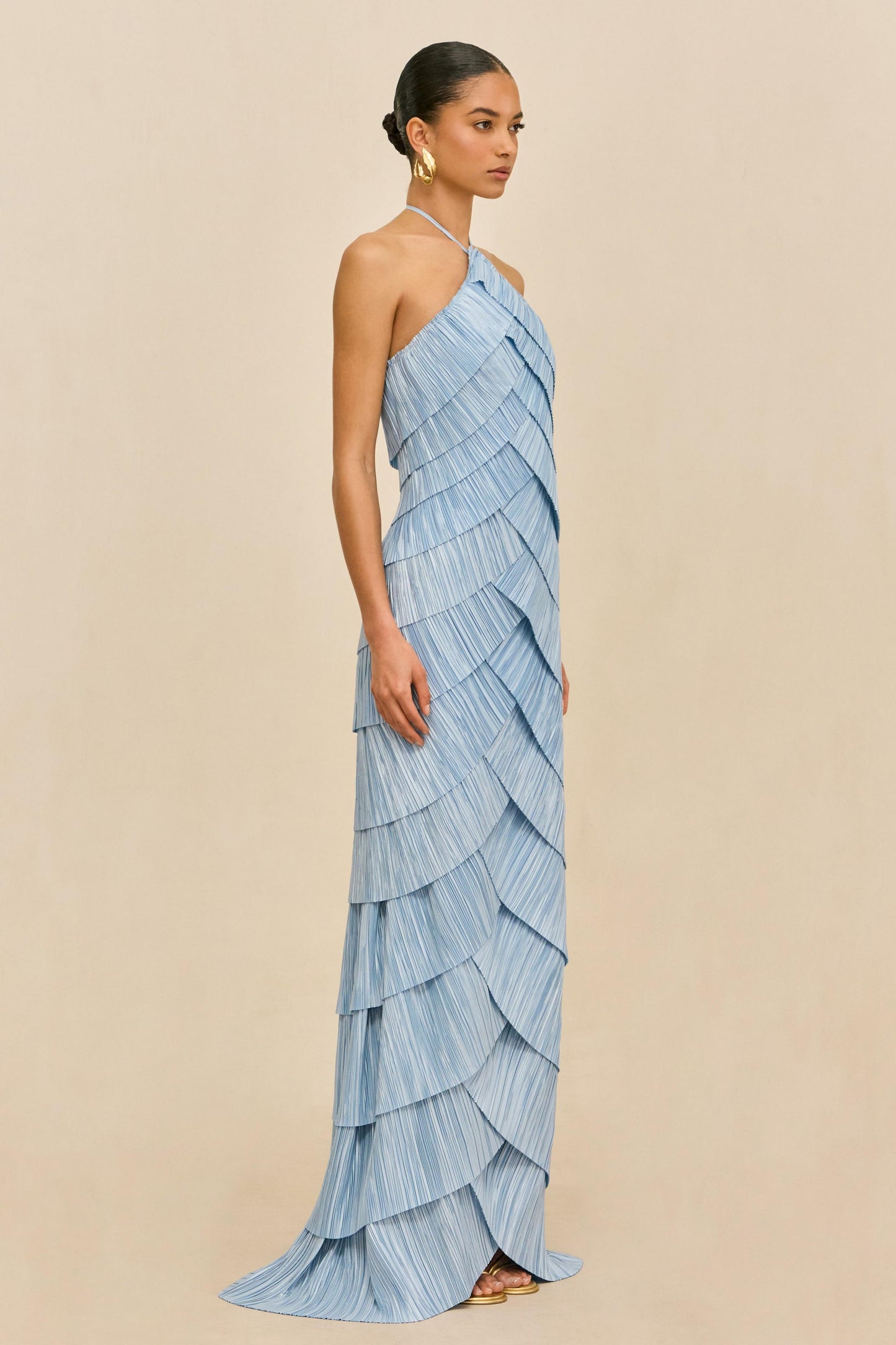 Sleeveless Backless Halter Neck Maxi Dress