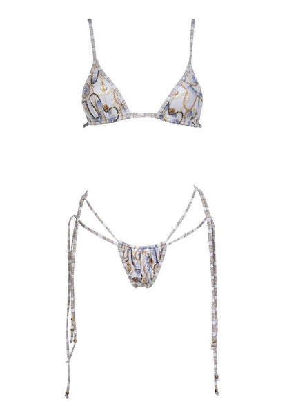 Gilded Waves - Chain Print One-Piece Swimsuit