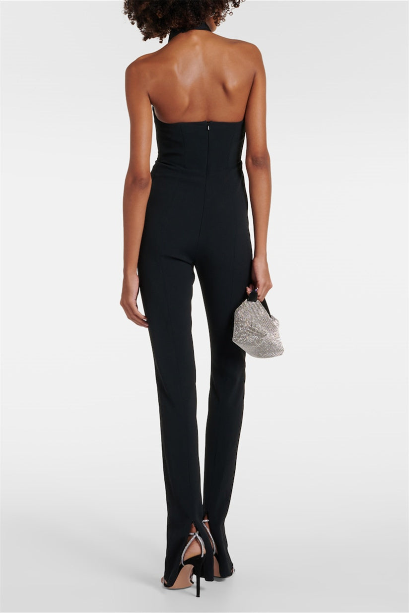Dana Crystal Embellished Floral Halter Jumpsuit