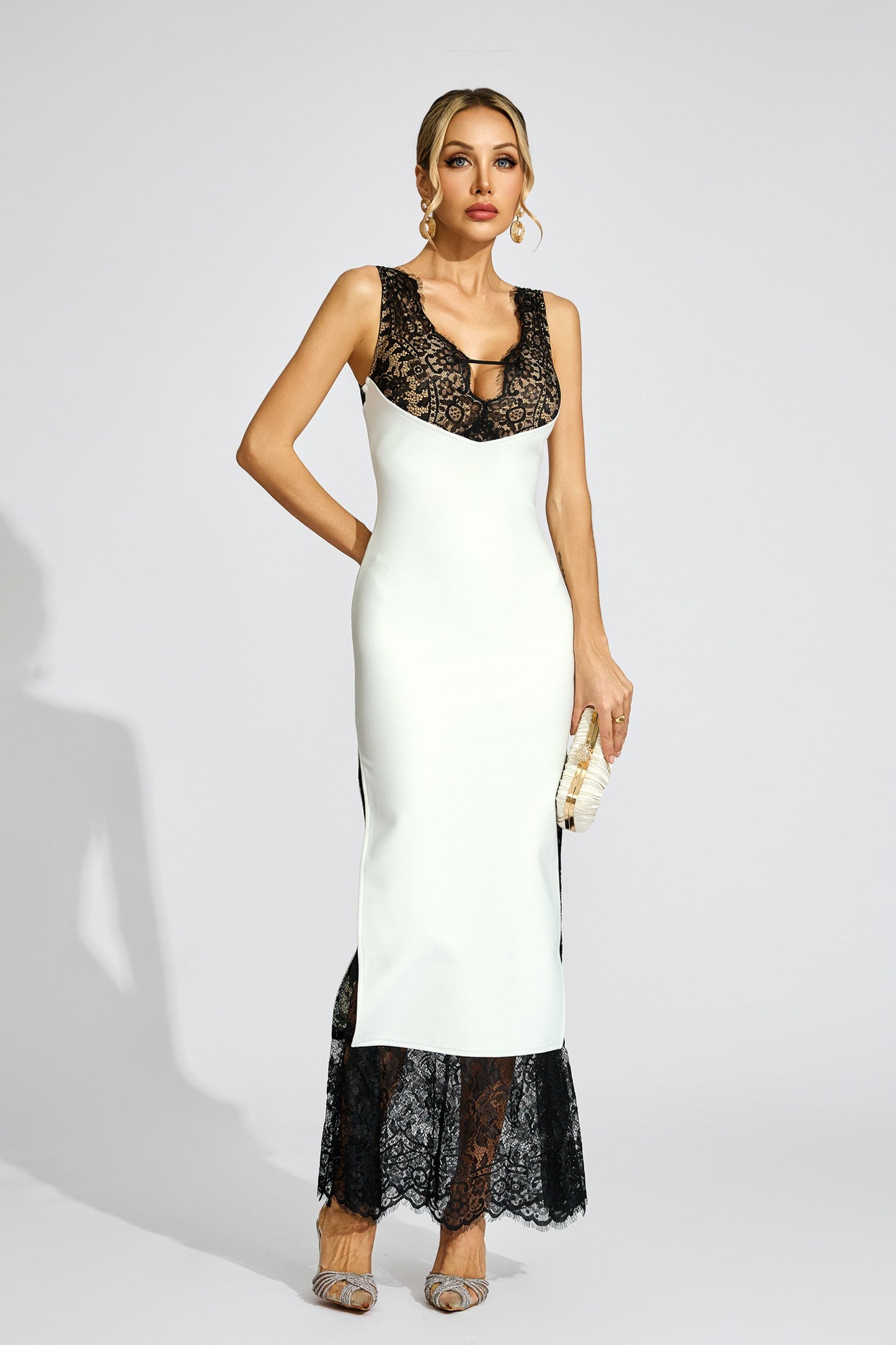 Wyclif White Lace Maxi Vest Dress