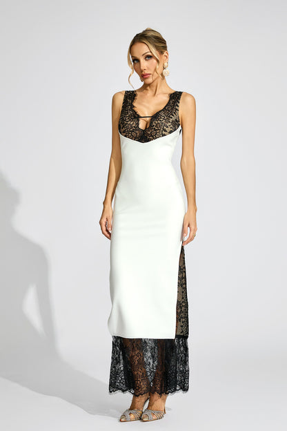 Wyclif White Lace Maxi Vest Dress